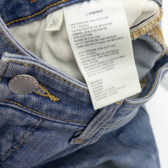 L'AGENCE Margot High Rise Skinny Cropped Jeans 30 Women's - Picture 7 of 8